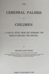 Facsimile of the title-page of “Cerebral Paresis of Children” by Osler