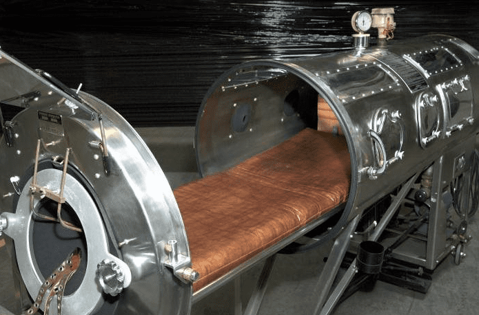 Photograph of an iron lung