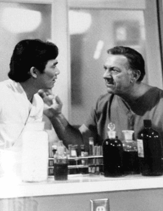 Photo of Quincy actor Jack Klugman and co-star Robert Ito