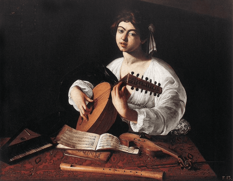 Lute player representing baroque music