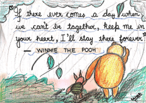 Illustration of Winnie the Pooh quote expressing grief