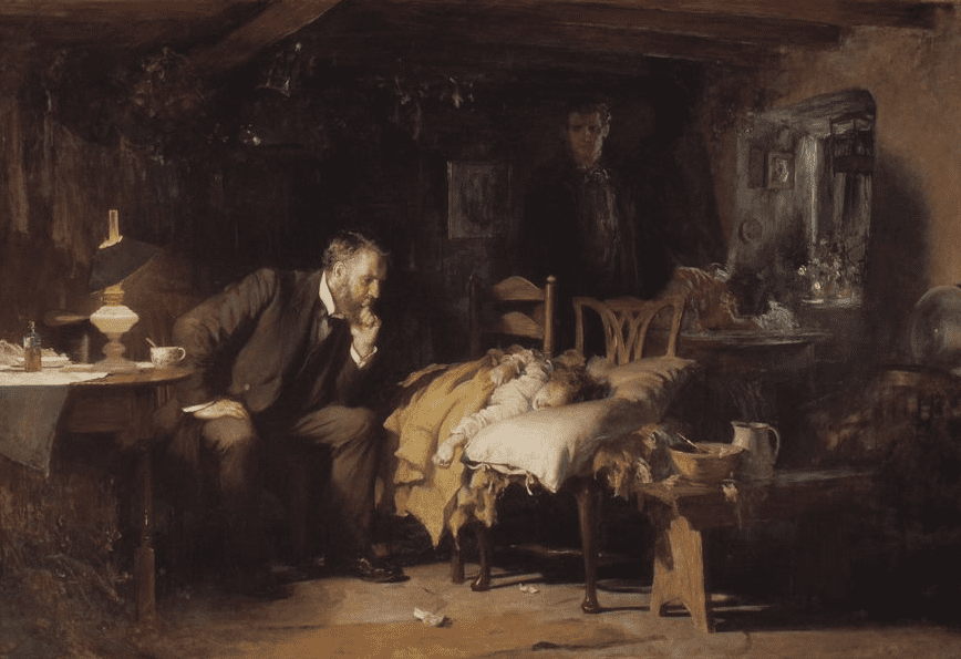 The Doctor painting by Luke Fildes.