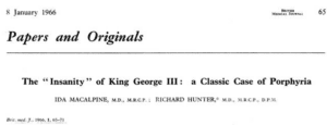 Screenshot of article on King George III's illness