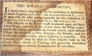 Description of William Withering botanical viewing microscope