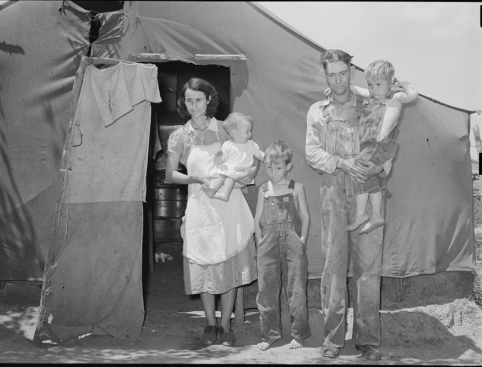 Photo of a “day laborer” and his family in Oklahoma, who were receiving anti-rabies serum “after drinking milk from a cow which had rabies”