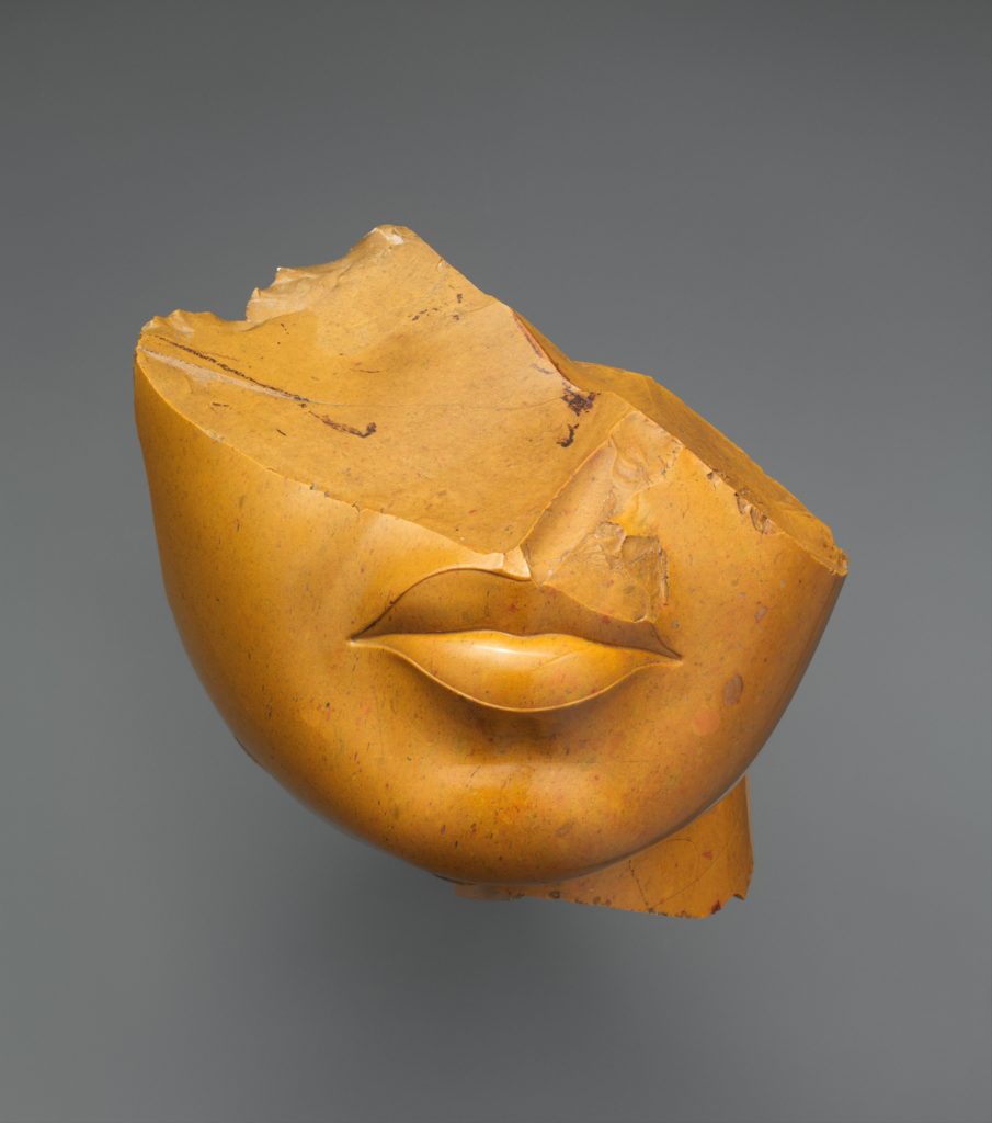 Fragment of a Queen's Face showing the lower half of the head and part of the neck, the former including smooth and full lips