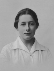 Dorothy Russell, a woman with dark hair in a white shirt