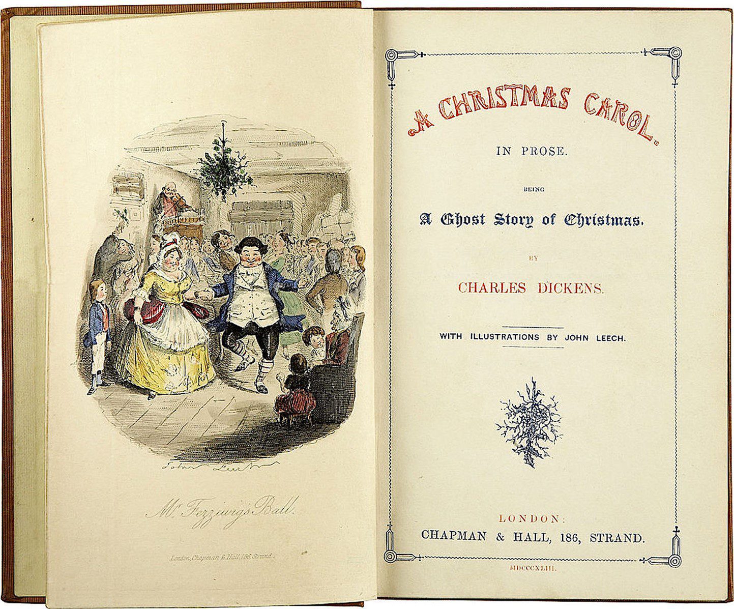 Artwork of couple dancing at Christmas party in A Christmas Carol by Charles Dickens