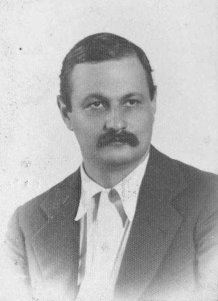 Alexander Lenard or Sandor Lenard, translator of Winnie the Pooh into Latin, photographed here as a man with a thick mustache in a dress shirt and suit jacket